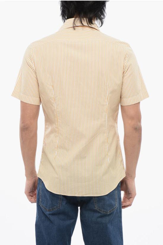  꼬르넬리아니 반팔 셔츠 89IX54 2161185 072 Bianco Giallo - CORNELIANI