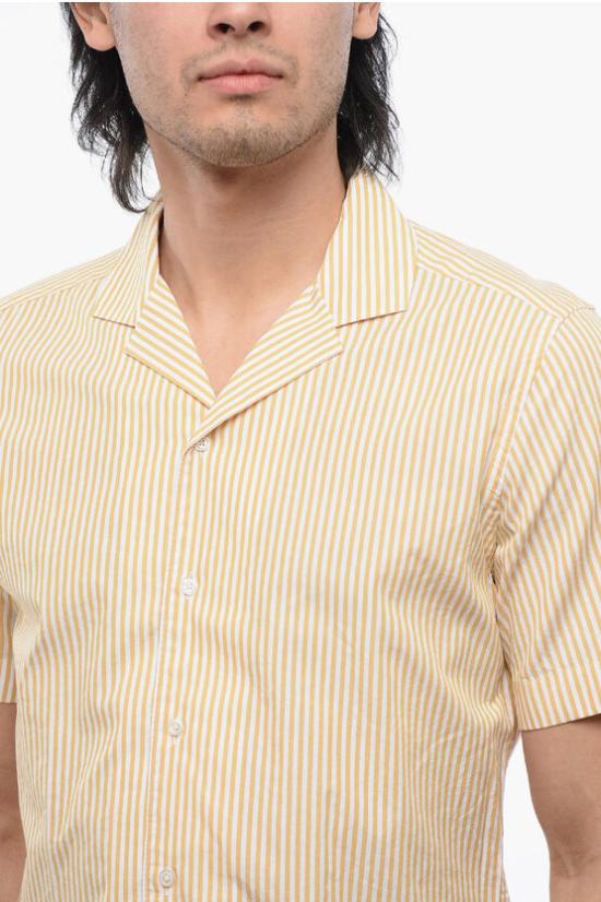  꼬르넬리아니 반팔 셔츠 89IX54 2161185 072 Bianco Giallo - CORNELIANI