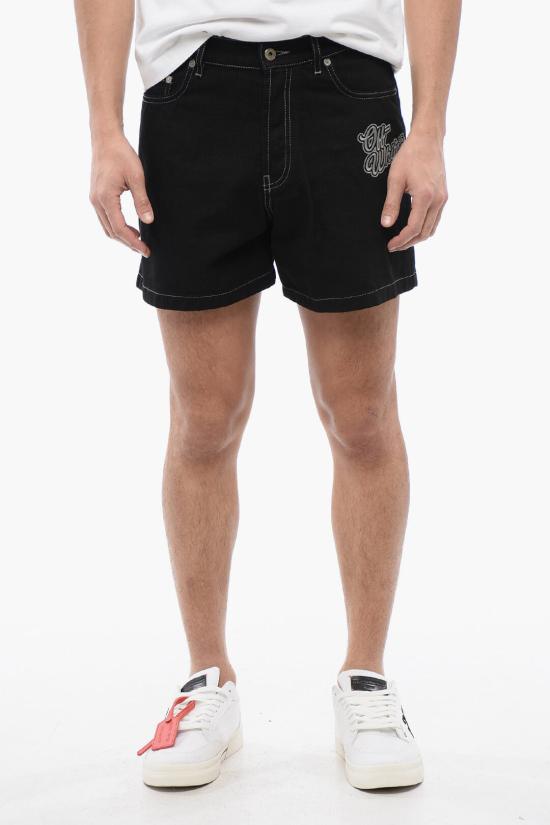  오프화이트 숏팬츠 OMYC022S24DEN0011203 Black