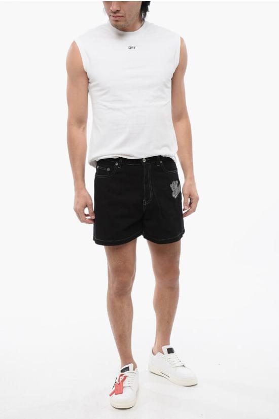  오프화이트 숏팬츠 OMYC022S24DEN0011203 Black - OFF WHITE