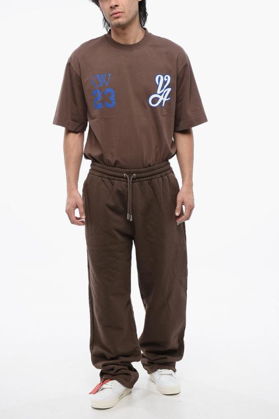  오프화이트 트레이닝/조거 팬츠 OMCH054S24FLE0032801 Brown - OFF WHITE