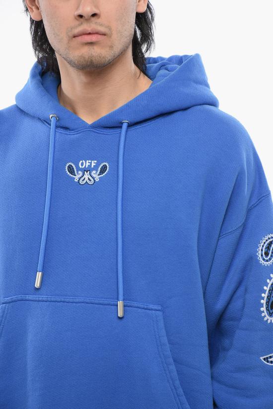  오프화이트 후드 티셔츠 OMBB085S24FLE0034601 Blue - OFF WHITE