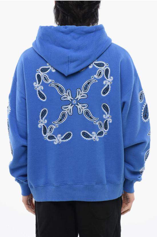  오프화이트 후드 티셔츠 OMBB085S24FLE0034601 Blue - OFF WHITE