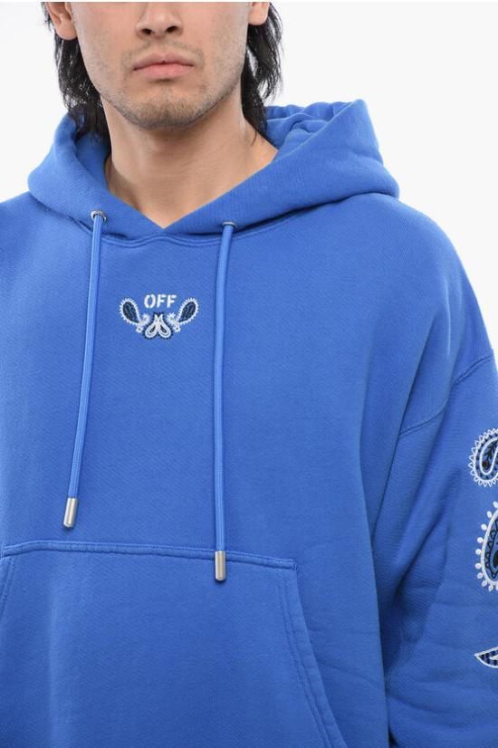  오프화이트 후드 티셔츠 OMBB085S24FLE0034601 Blue - OFF WHITE