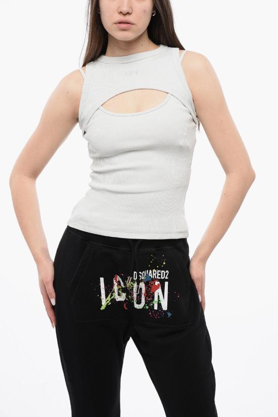  오프화이트 민소매 티셔츠 OWAD237S24JER0014040 Gray