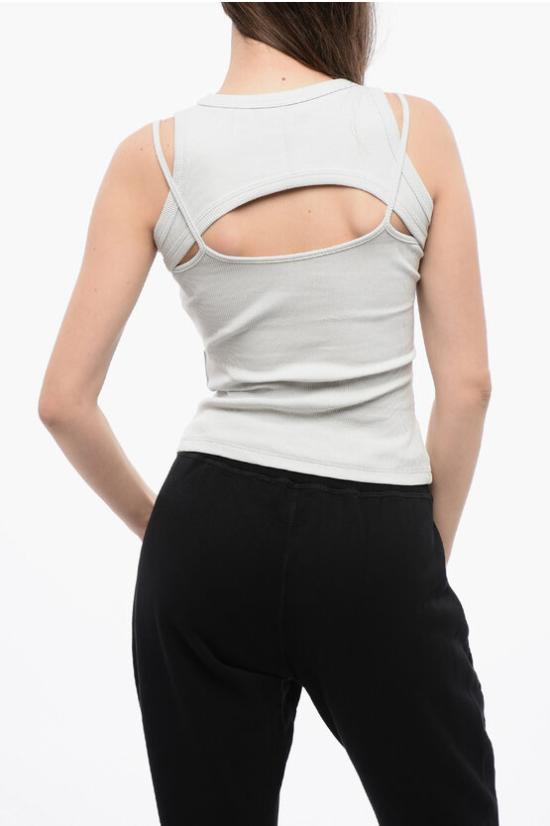  오프화이트 민소매 티셔츠 OWAD237S24JER0014040 Gray - OFF WHITE