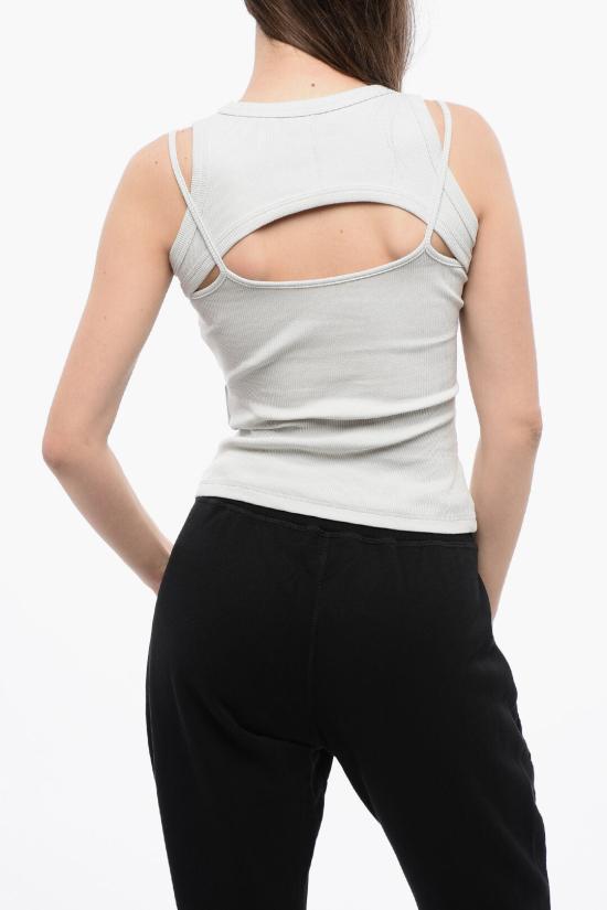  오프화이트 민소매 티셔츠 OWAD237S24JER0014040 Gray - OFF WHITE