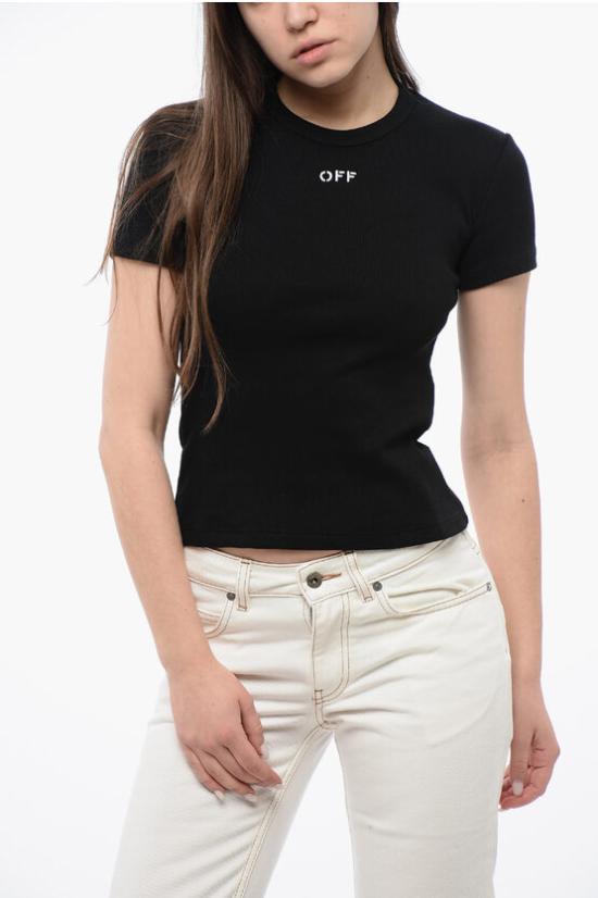  오프화이트 반팔 티셔츠 OWAA065C99JER0051001 Black