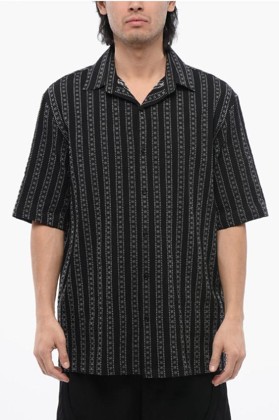  오프화이트 반팔 셔츠 OMGG013S24FAB0018200 Black