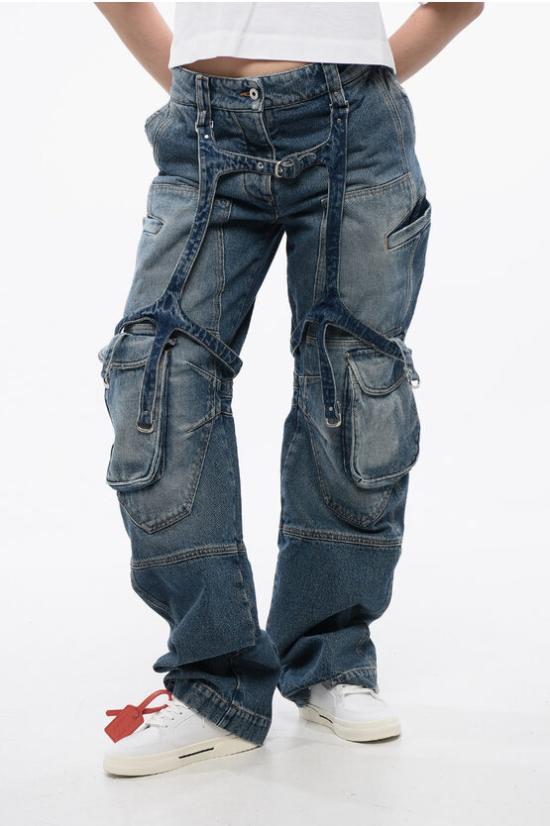  오프화이트 데님 팬츠 OWYB018C99DEN0014500 Blue