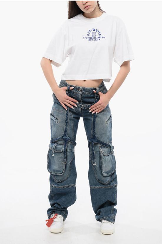  오프화이트 데님 팬츠 OWYB018C99DEN0014500 Blue - OFF WHITE