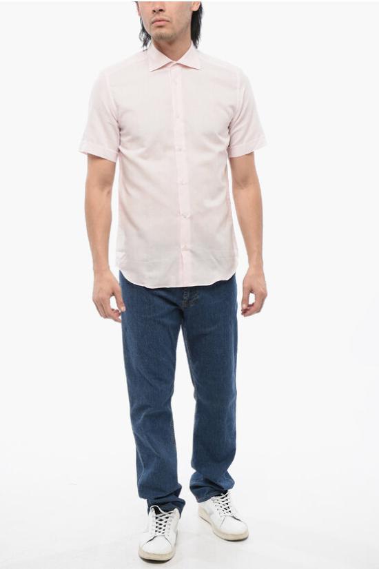  꼬르넬리아니 반팔 셔츠 69PNNN 2220262 008 Pink - CORNELIANI