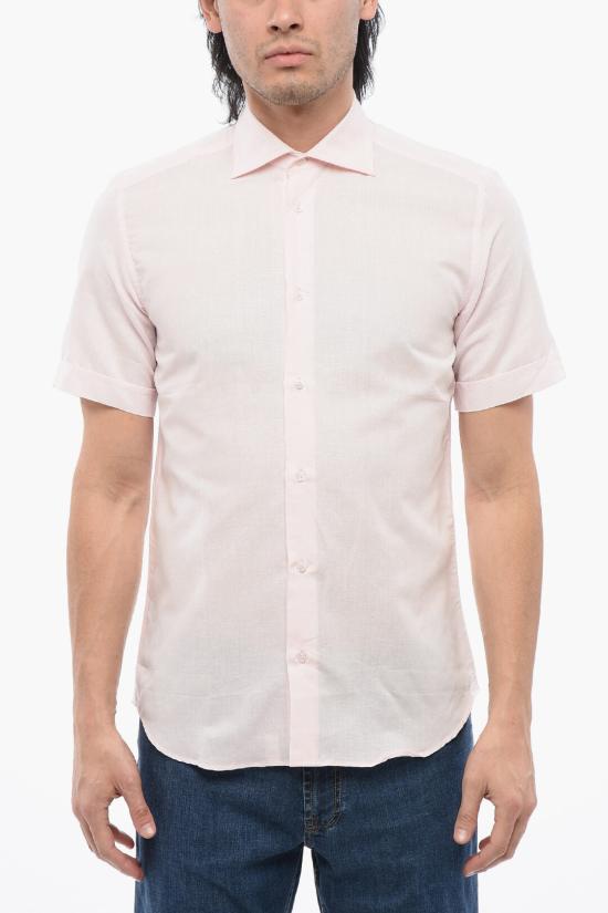  꼬르넬리아니 반팔 셔츠 69PNNN 2220262 008 Pink