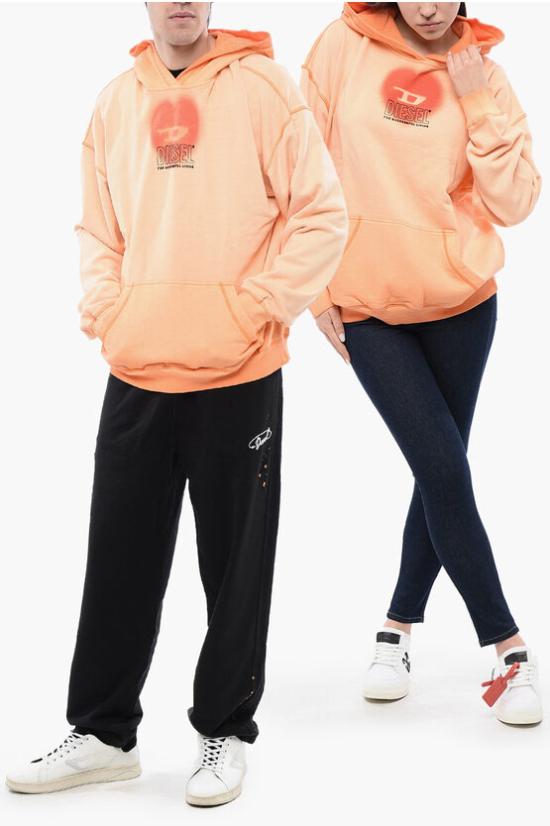  디젤 후드 티셔츠 A12835 0IMAK 3BX Orange
