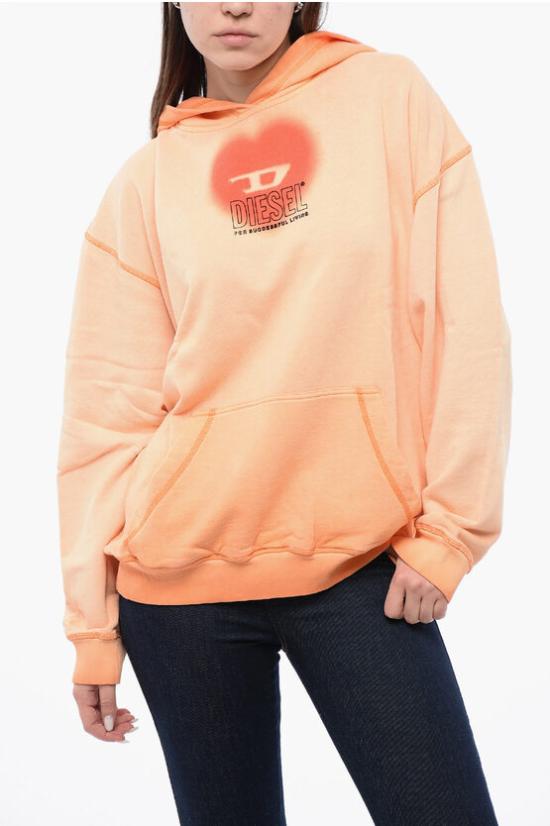  디젤 후드 티셔츠 A12835 0IMAK 3BX Orange - DIESEL