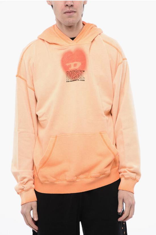  디젤 후드 티셔츠 A12835 0IMAK 3BX Orange - DIESEL