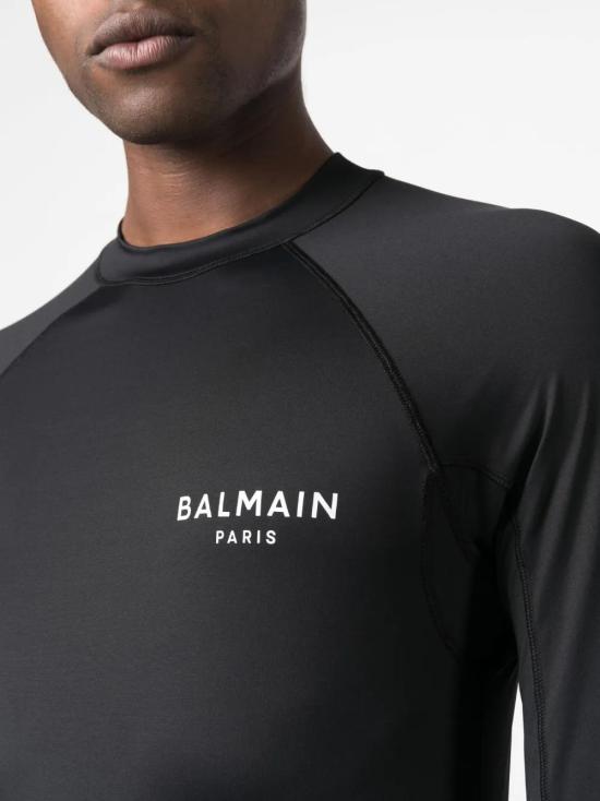  발망 긴팔 티셔츠 BWM020920 black - BALMAIN