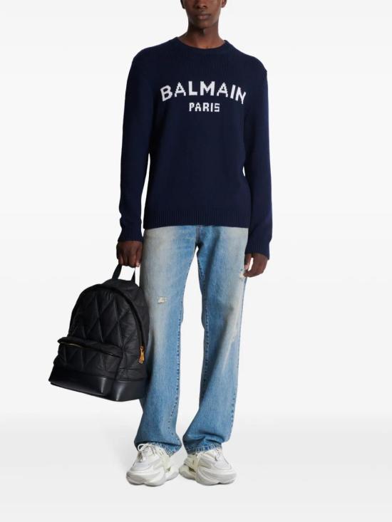  발망 스웨터 DH1KD000KG97 navy - BALMAIN