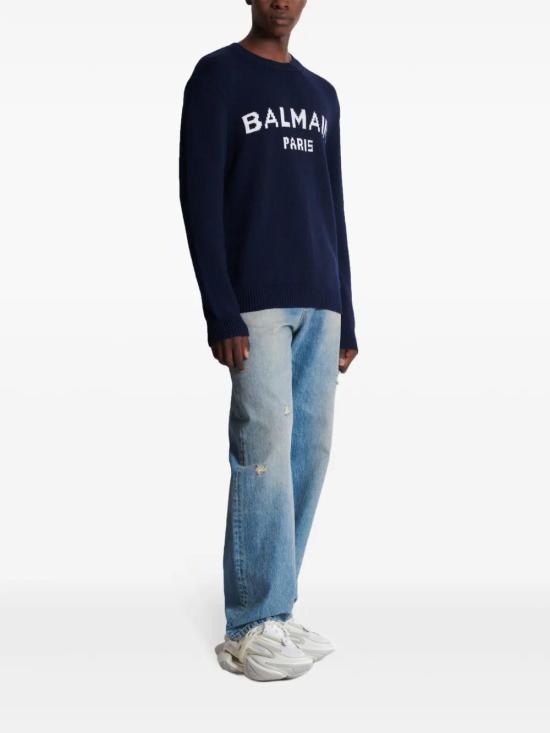  발망 스웨터 DH1KD000KG97 navy - BALMAIN
