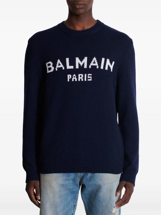  발망 스웨터 DH1KD000KG97 navy - BALMAIN