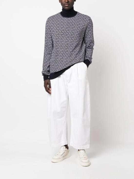  발망 터틀넥 CH1KF010KB03 navy - BALMAIN