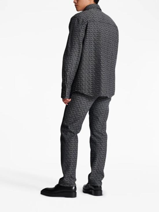  발망 긴팔 셔츠 BH1HC088DD68 black - BALMAIN