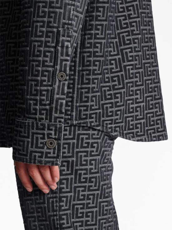  발망 긴팔 셔츠 BH1HC088DD68 black - BALMAIN