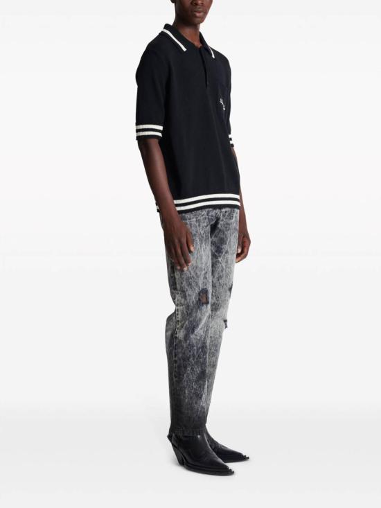  발망 폴로 티셔츠 DH1GB045KF96EER Black - BALMAIN