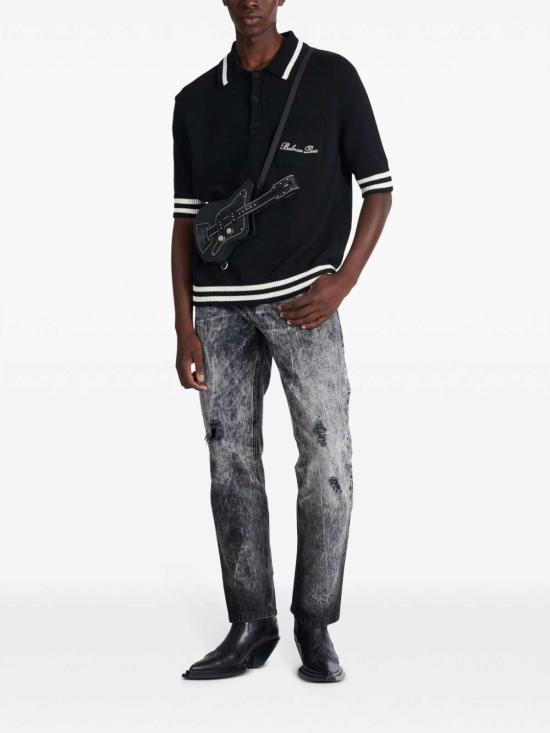  발망 폴로 티셔츠 DH1GB045KF96EER Black - BALMAIN