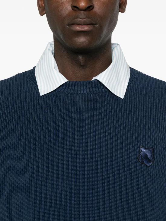  메종키츠네 스웨터 MM00809KT1098P476 blue - MAISON KITSUNE