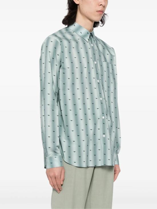  메종키츠네 긴팔 셔츠 MM00416WC4044 sage - MAISON KITSUNE