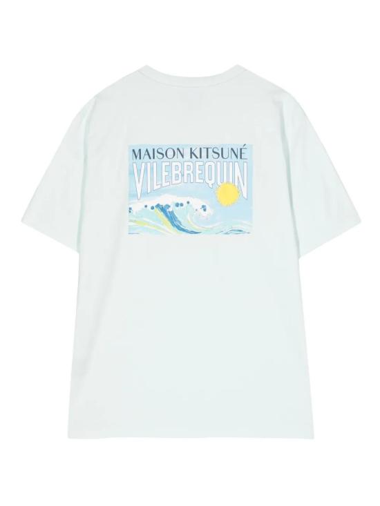 메종키츠네 반팔 티셔츠 SPVIMU00101P407 blue - MAISON KITSUNE