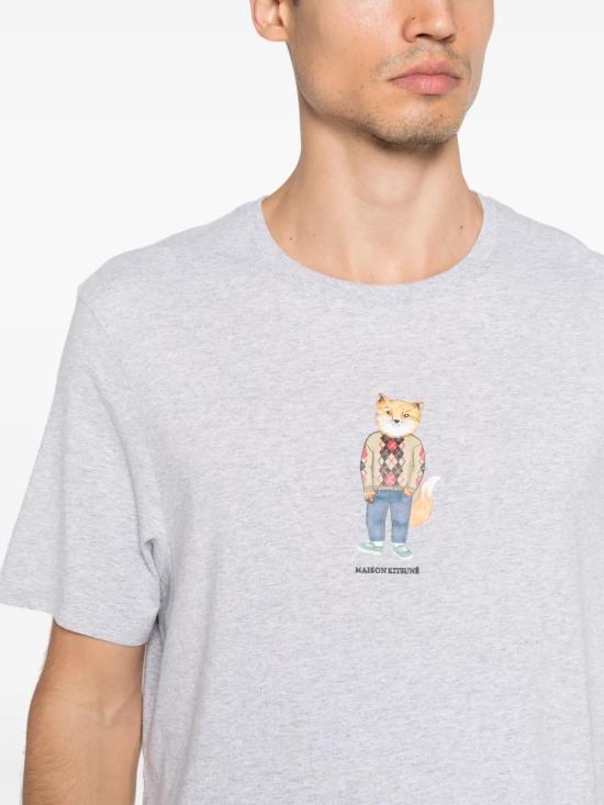  메종키츠네 반팔 티셔츠 LM00111KJ0008 grey - MAISON KITSUNE