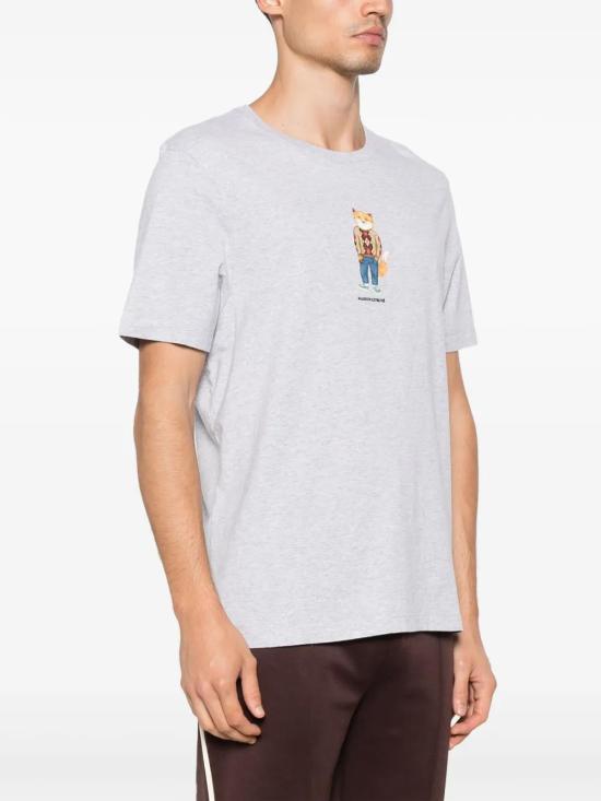  메종키츠네 반팔 티셔츠 LM00111KJ0008 grey - MAISON KITSUNE