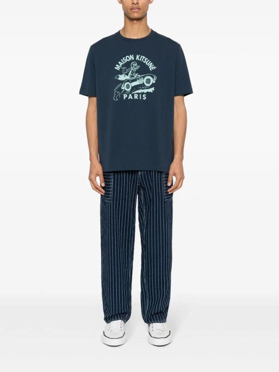  메종키츠네 반팔 티셔츠 MM00109KJ0118P476 blue - MAISON KITSUNE