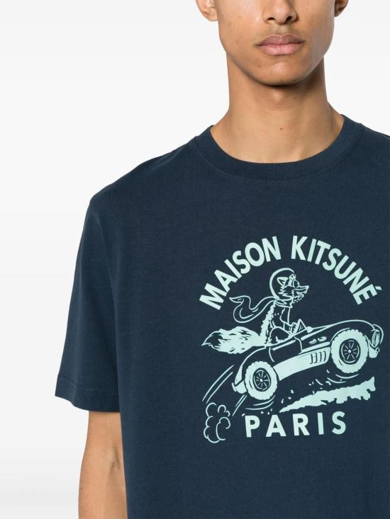  메종키츠네 반팔 티셔츠 MM00109KJ0118P476 blue - MAISON KITSUNE