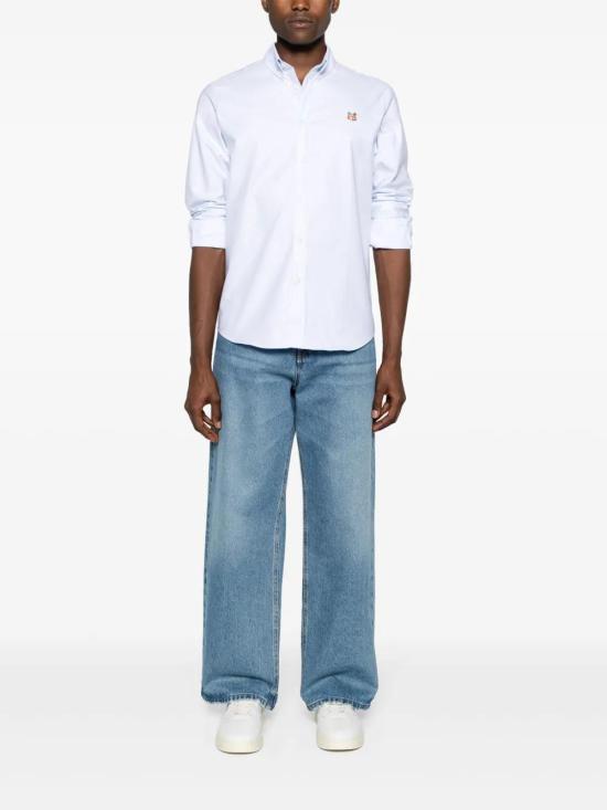  메종키츠네 긴팔 셔츠 MM00413WC2010 blue - MAISON KITSUNE