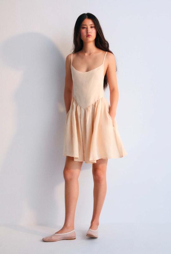  더뉴소사이어티 숏 원피스 더 뉴 소사이어티 헤라 드레스 마카다미아 - THE NEW SOCIETY