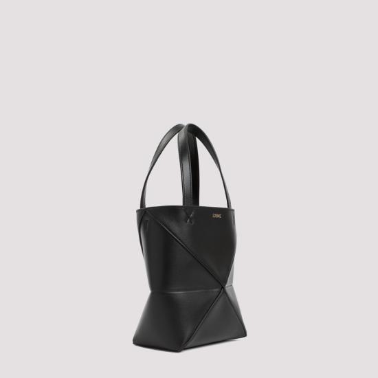  로에베 샤이니 카프스킨 미니 퍼즐 폴드 토트백  A657V25X01 Black - LOEWE