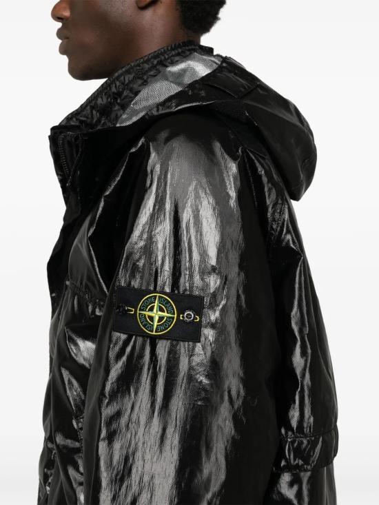  스톤 아일랜드 가죽 자켓 811545831 black - STONE ISLAND