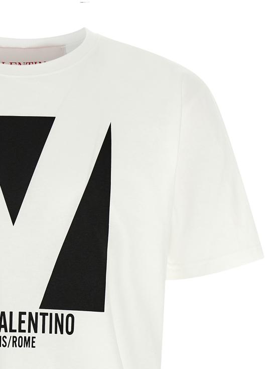 25SS 발렌티노 가라바니 반팔 티셔츠 V3MG16PAQ9A03 White Black - VALENTINO GARAVANI