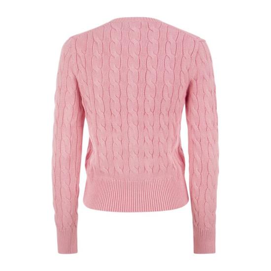 25SS 폴로 랄프로렌 포니 로고 자수 케이블 니트 크루넥 가디건  211891643 PINK - POLO RALPH LAUREN