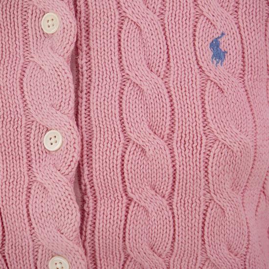 25SS 폴로 랄프로렌 포니 로고 자수 케이블 니트 크루넥 가디건  211891643 PINK - POLO RALPH LAUREN