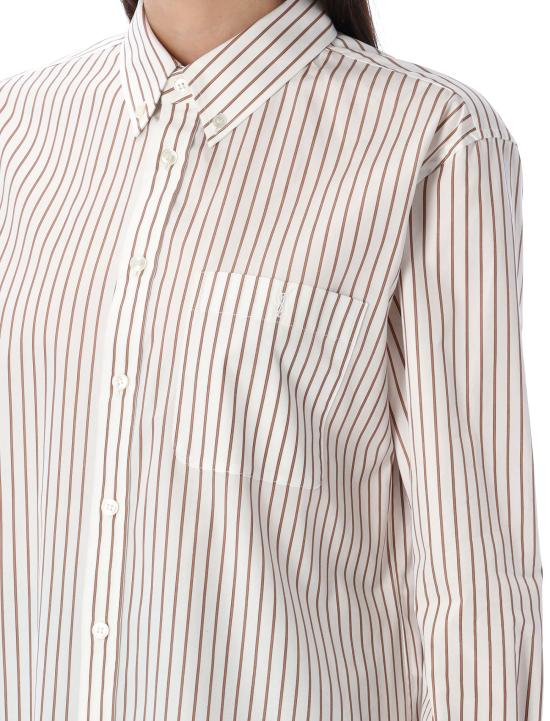 25SS 생로랑 반팔 티셔츠 823671Y6E77 9260 WHITE BEIGE STRIPES - SAINT LAURENT
