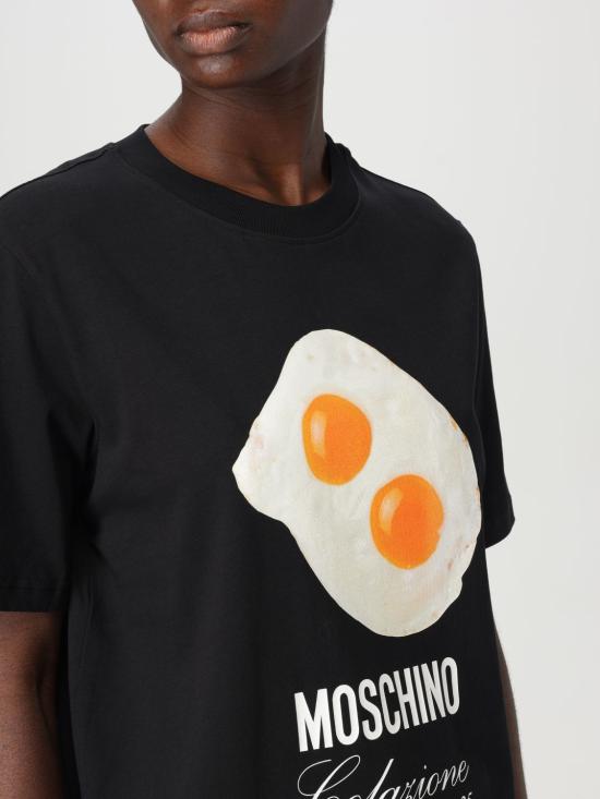 25FW 모스키노 반팔 티셔츠 07040541 1555 Black - MOSCHINO