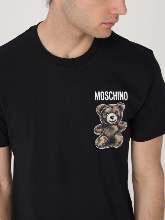 25FW 모스키노 반팔 티셔츠 07110241 1555 Black - MOSCHINO