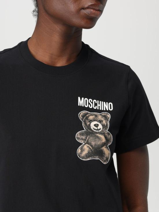 25FW 모스키노 반팔 티셔츠 07080541 1555 Black - MOSCHINO