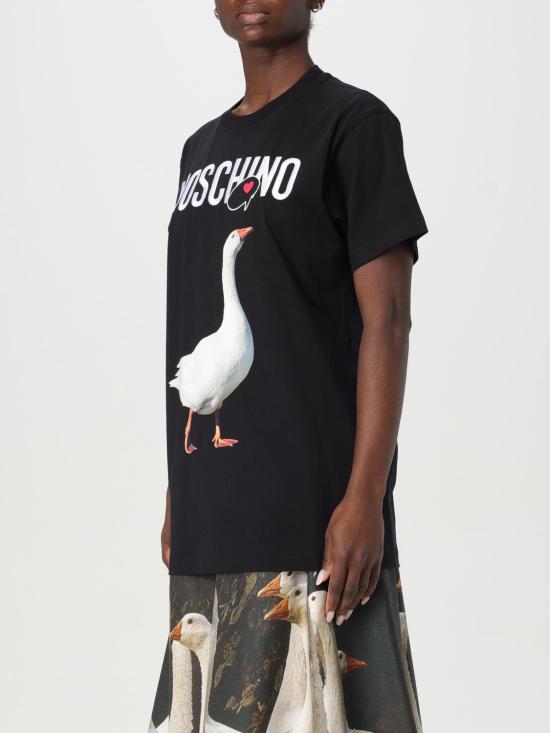 25FW 모스키노 반팔 티셔츠 07150541 1555 Black - MOSCHINO