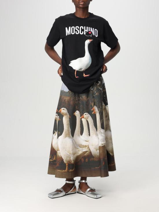 25FW 모스키노 반팔 티셔츠 07150541 1555 Black - MOSCHINO