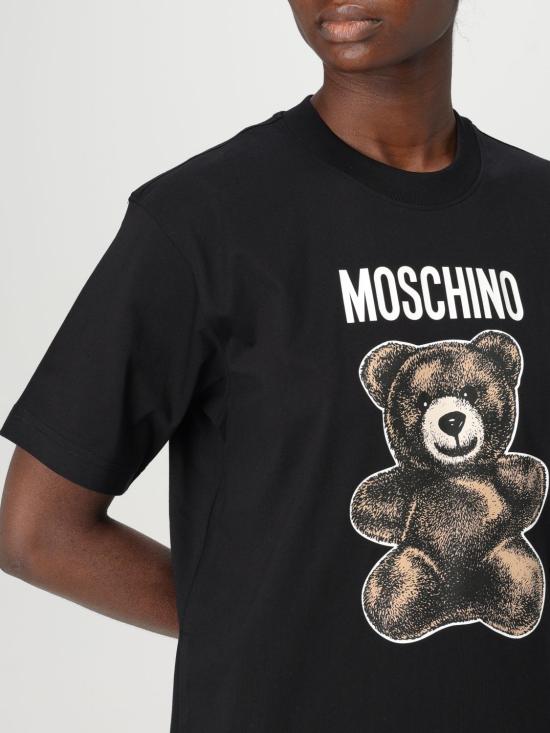 25FW 모스키노 반팔 티셔츠 07090541 1555 Black - MOSCHINO